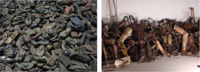 Scarpe e protesi sottratte ai deportati, esposte al Museo nel campo di Auschwitz I